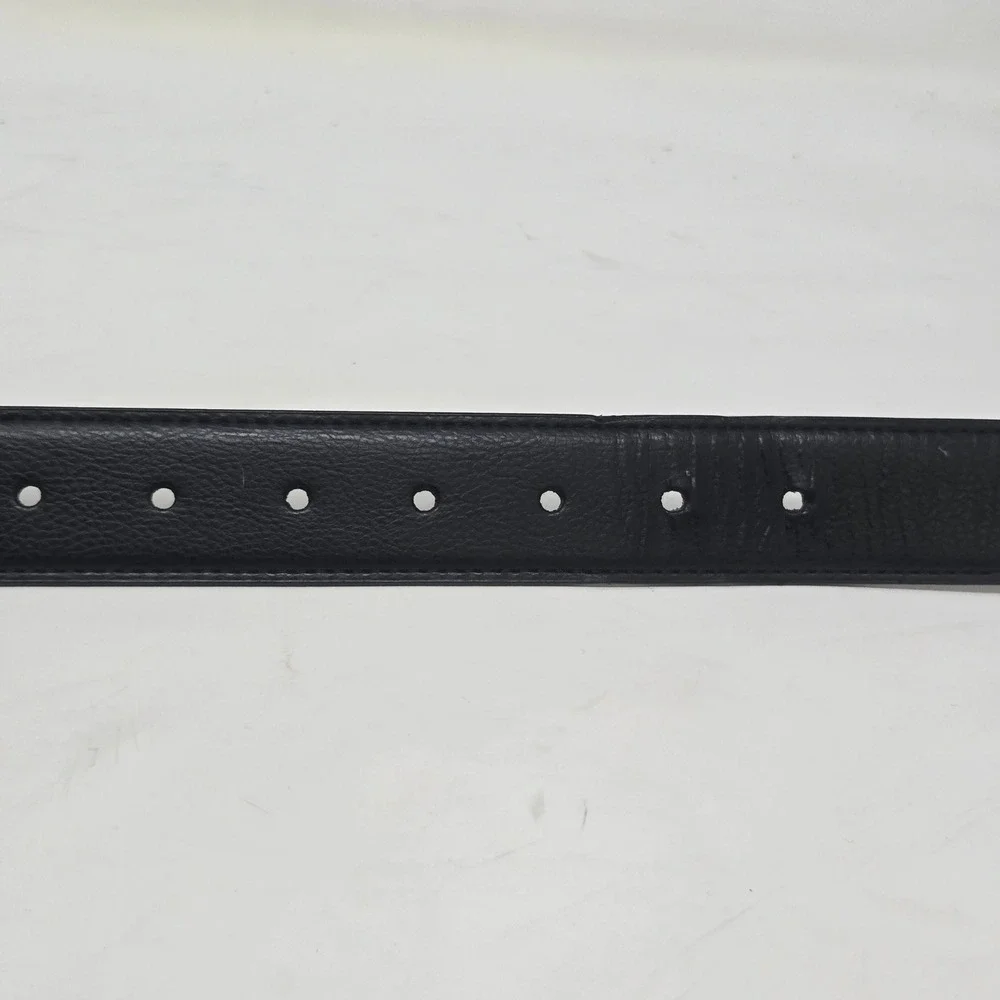 Nike Mens Reversible Leather Belt Black Brown Silver Buckle Swoosh Logo 34 36